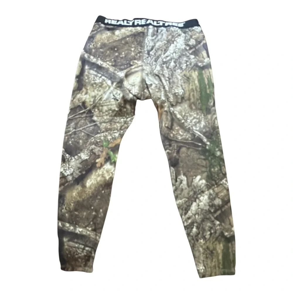 Realtree Mens Camo Performance Base Layer Thermal Leggings Forest Camouflage L